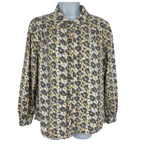 CAbi 5854 Providence Shirt Jacket Women Leopard Yellow Shacket Size M